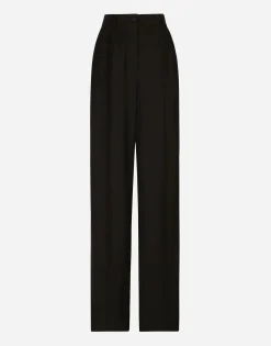 Twill palazzo pants