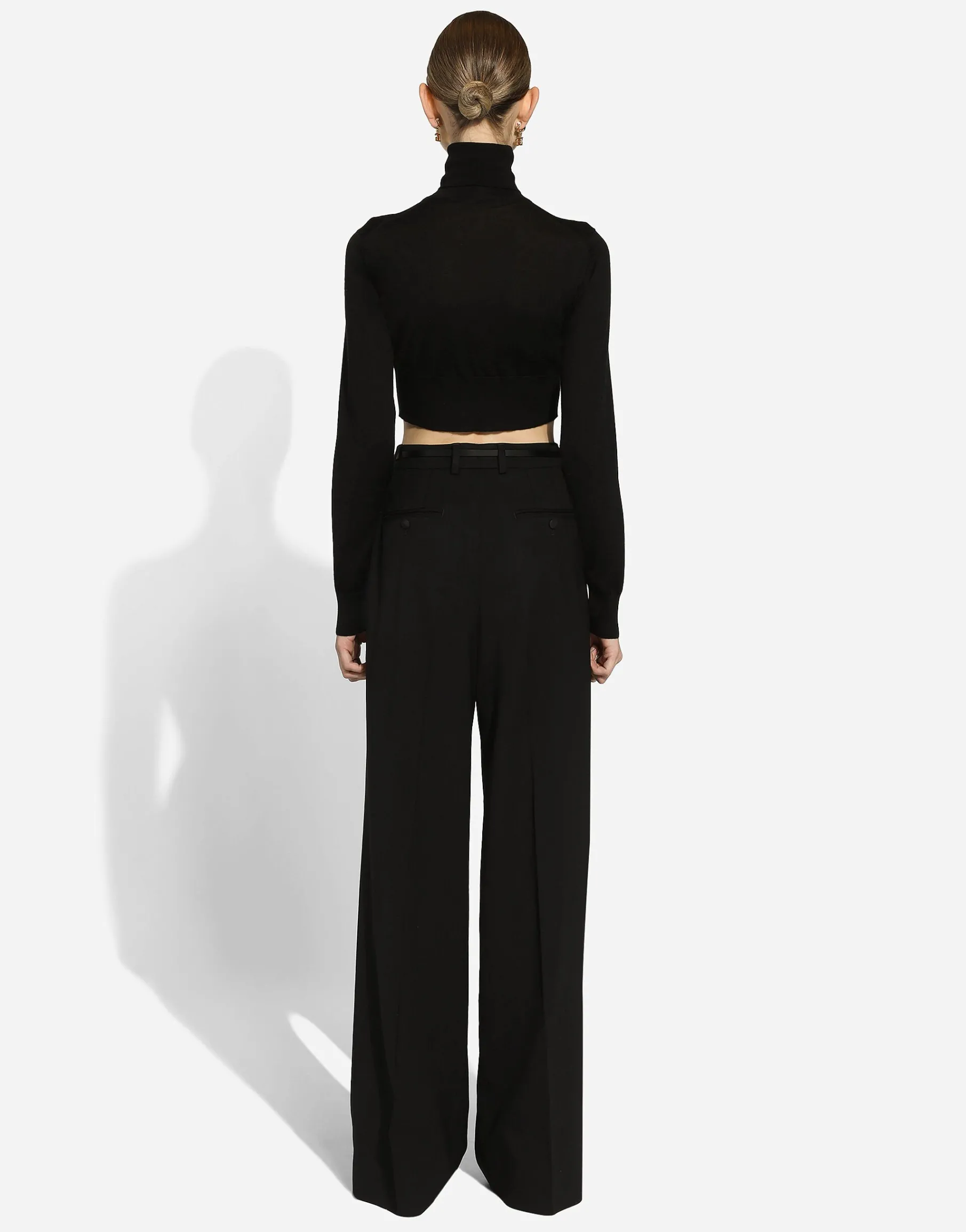 Twill palazzo pants