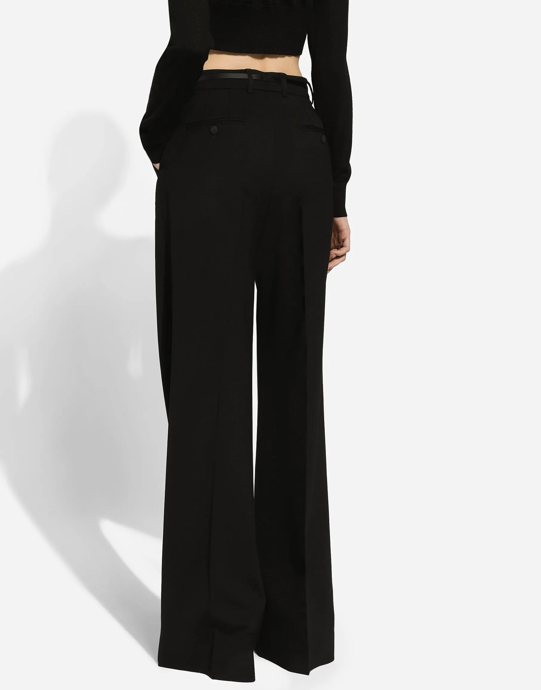 Twill palazzo pants