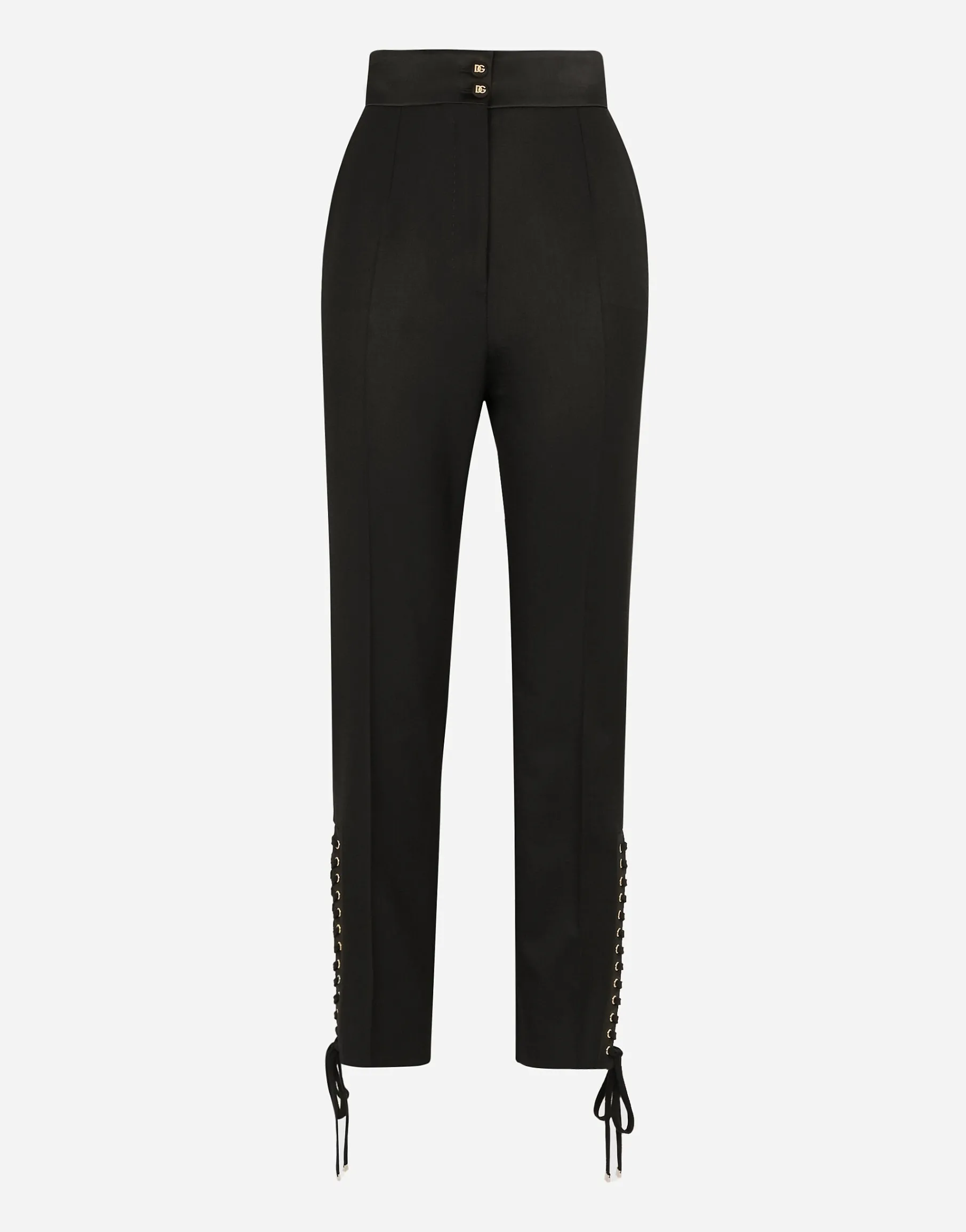 Twill pants with lacing