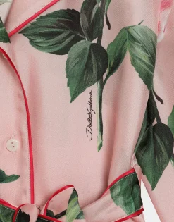 Twill shirt with rose print