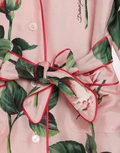 Twill shirt with rose print