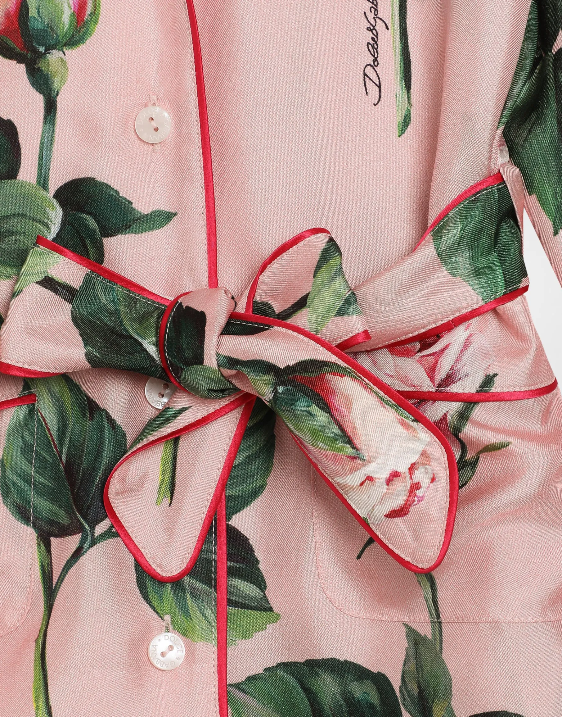 Twill shirt with rose print