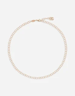 Twisted wire chain necklace in red gold 18Kt
