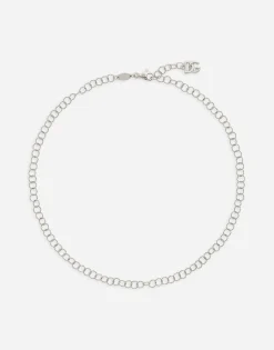 Twisted wire chain necklace in white gold 18Kt