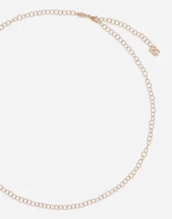 Twisted wire chain necklace in red gold 18Kt