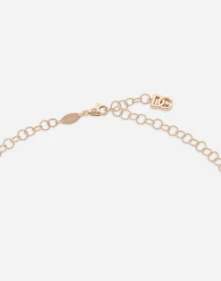 Twisted wire chain necklace in red gold 18Kt