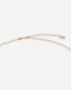 Twisted wire chain necklace in red gold 18Kt