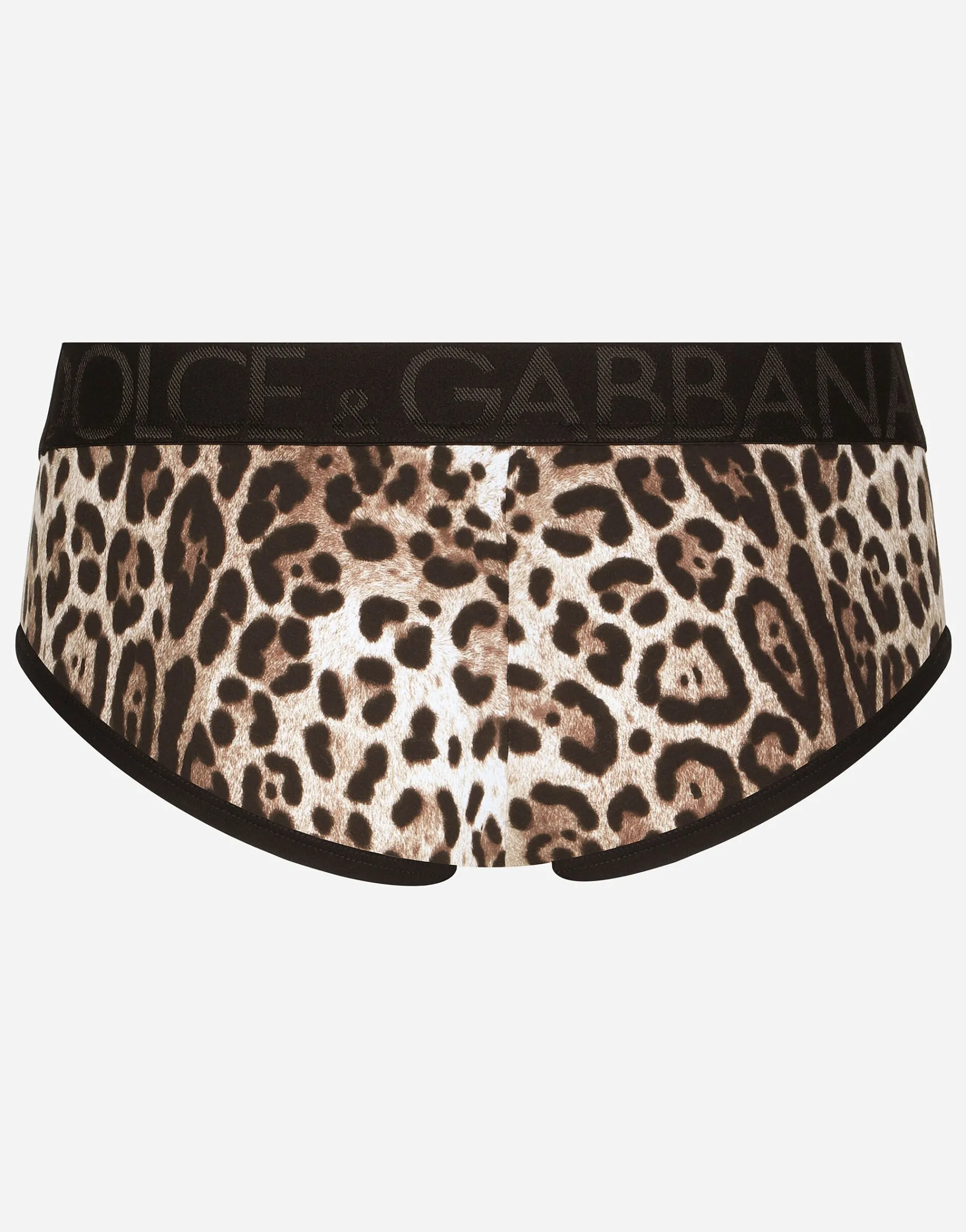 Two-way stretch jersey Brando briefs with leopard print