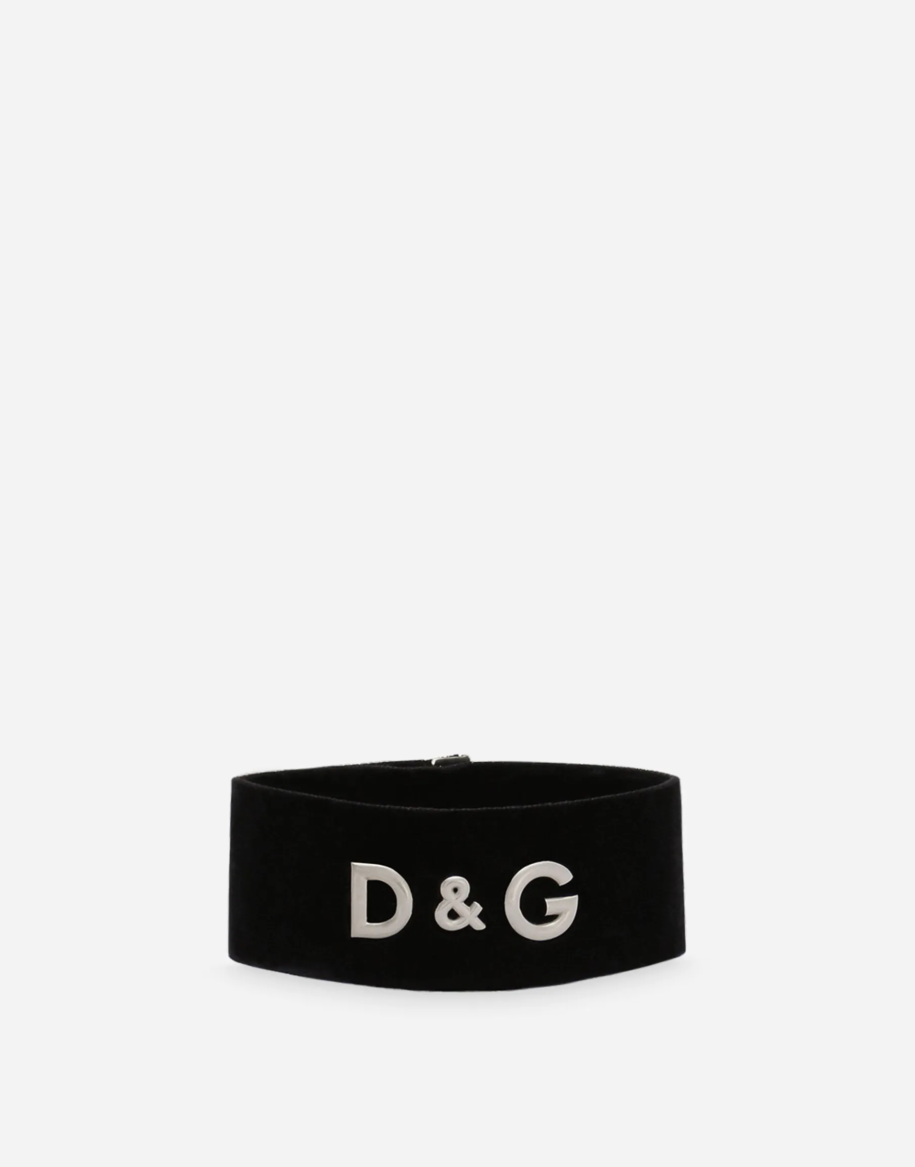 Velvet choker with metal D&G logo