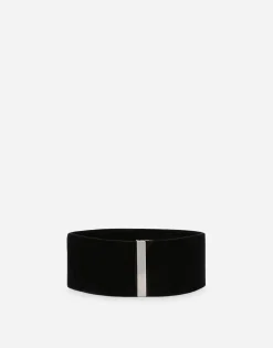 Velvet choker with metal D&G logo