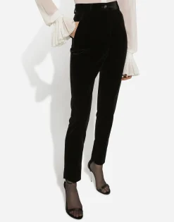 Velvet cigarette pants