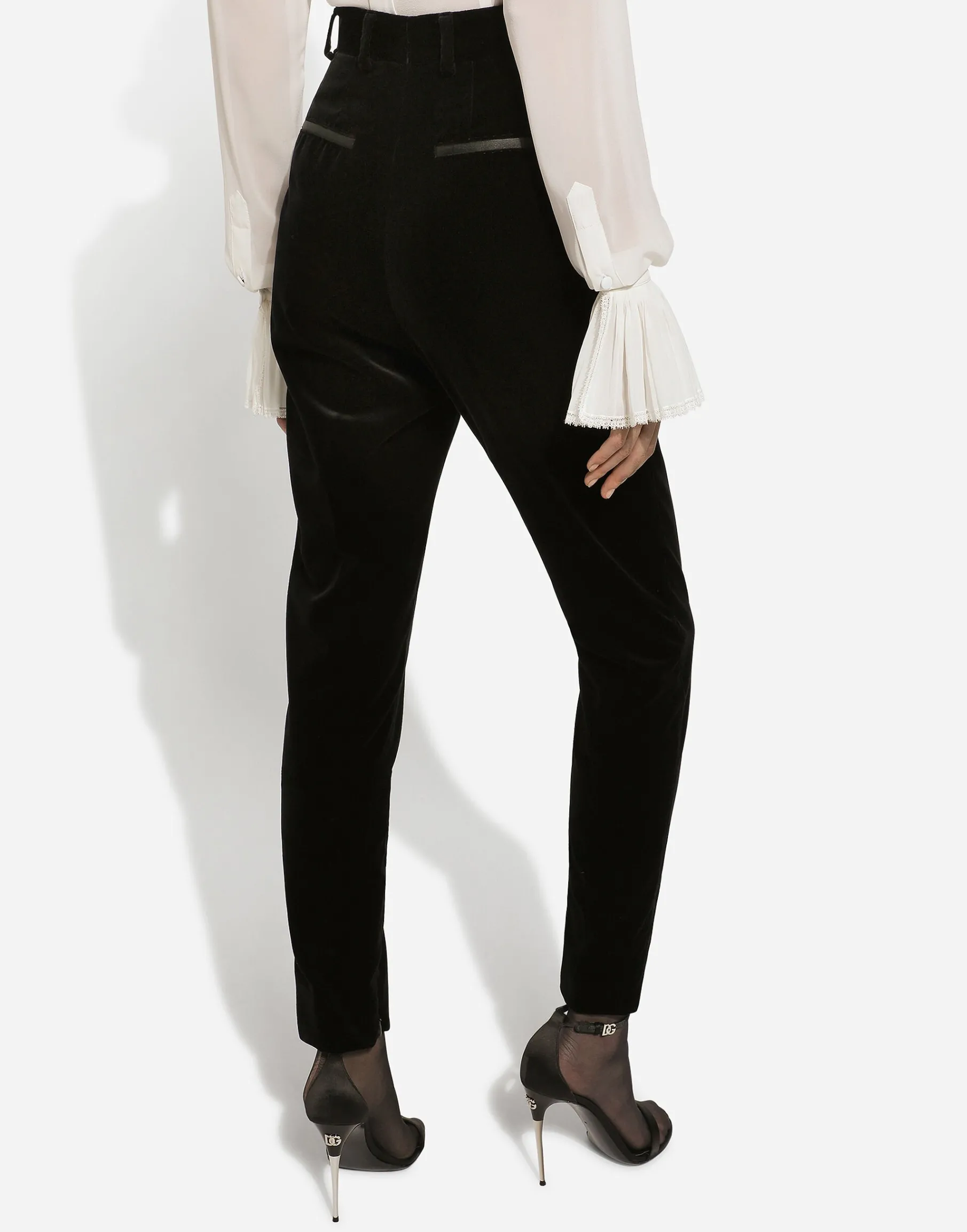 Velvet cigarette pants