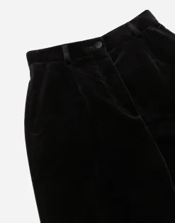Velvet cigarette pants