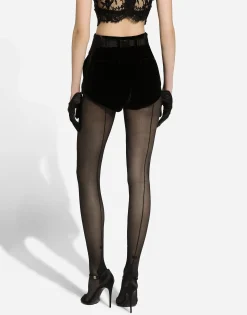 Velvet high-waisted tuxedo panties