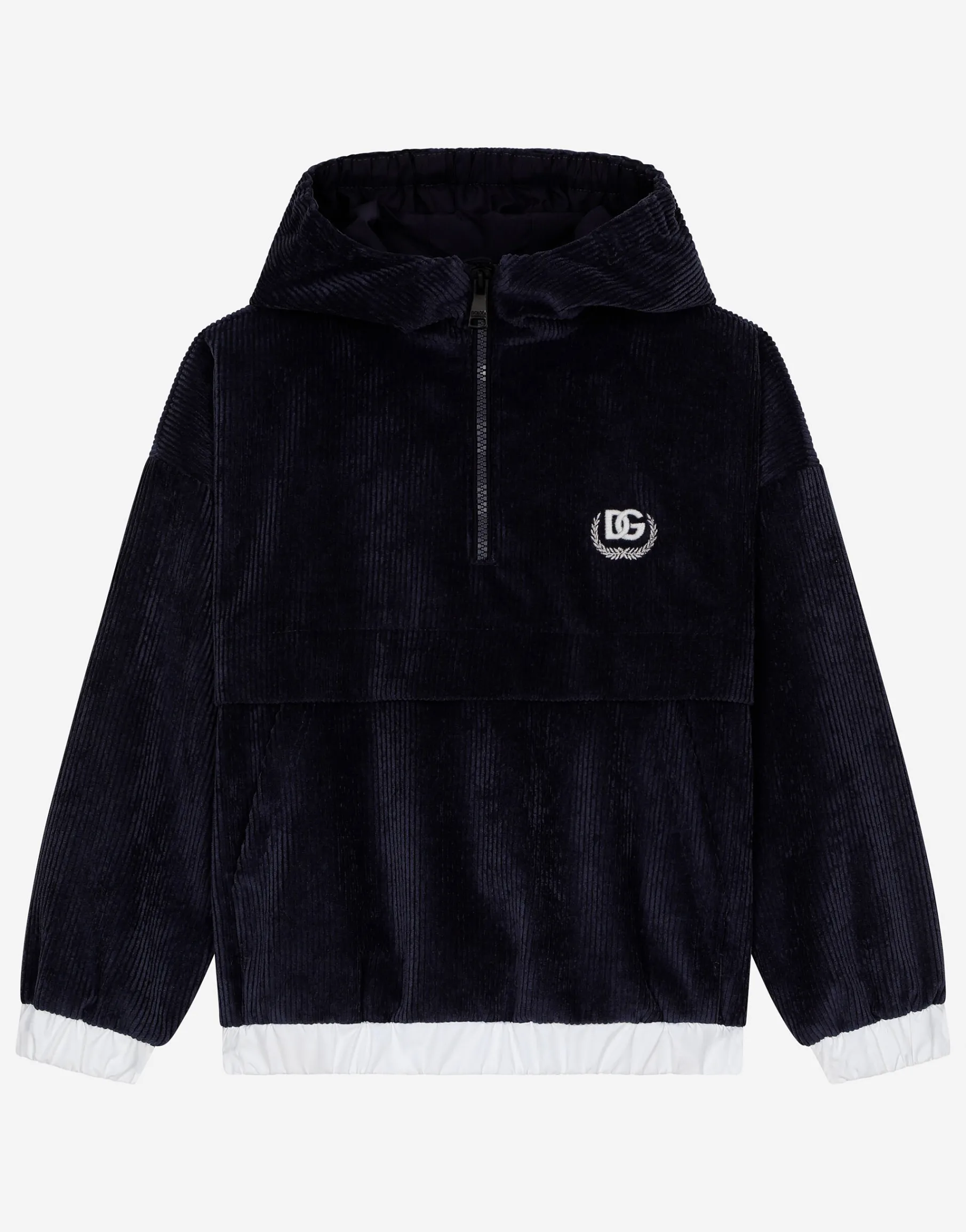 Velvet hoodie with DG laurel logo