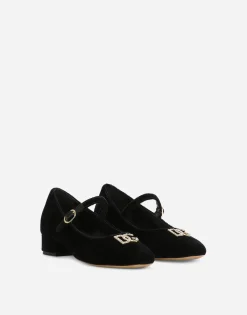 Velvet Mary Janes