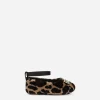 Velvet newborn ballet flats with leopard print