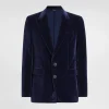 Velvet single-breasted jacket