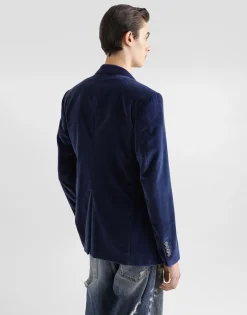 Velvet single-breasted jacket