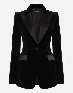 Velvet single-breasted Turlington tuxedo jacket