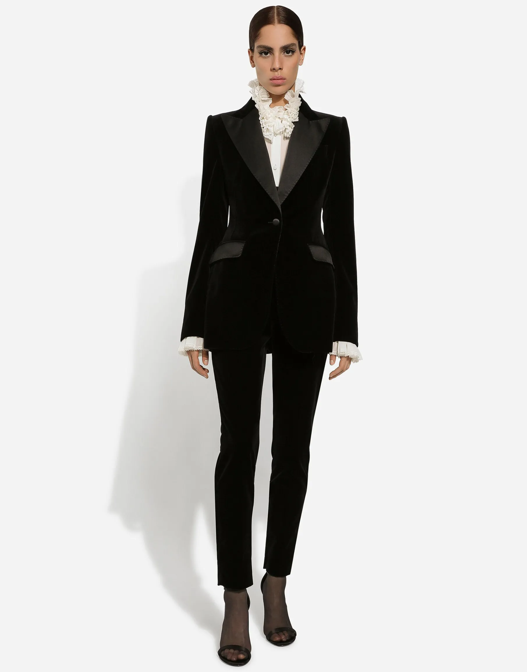 Velvet single-breasted Turlington tuxedo jacket