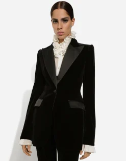 Velvet single-breasted Turlington tuxedo jacket