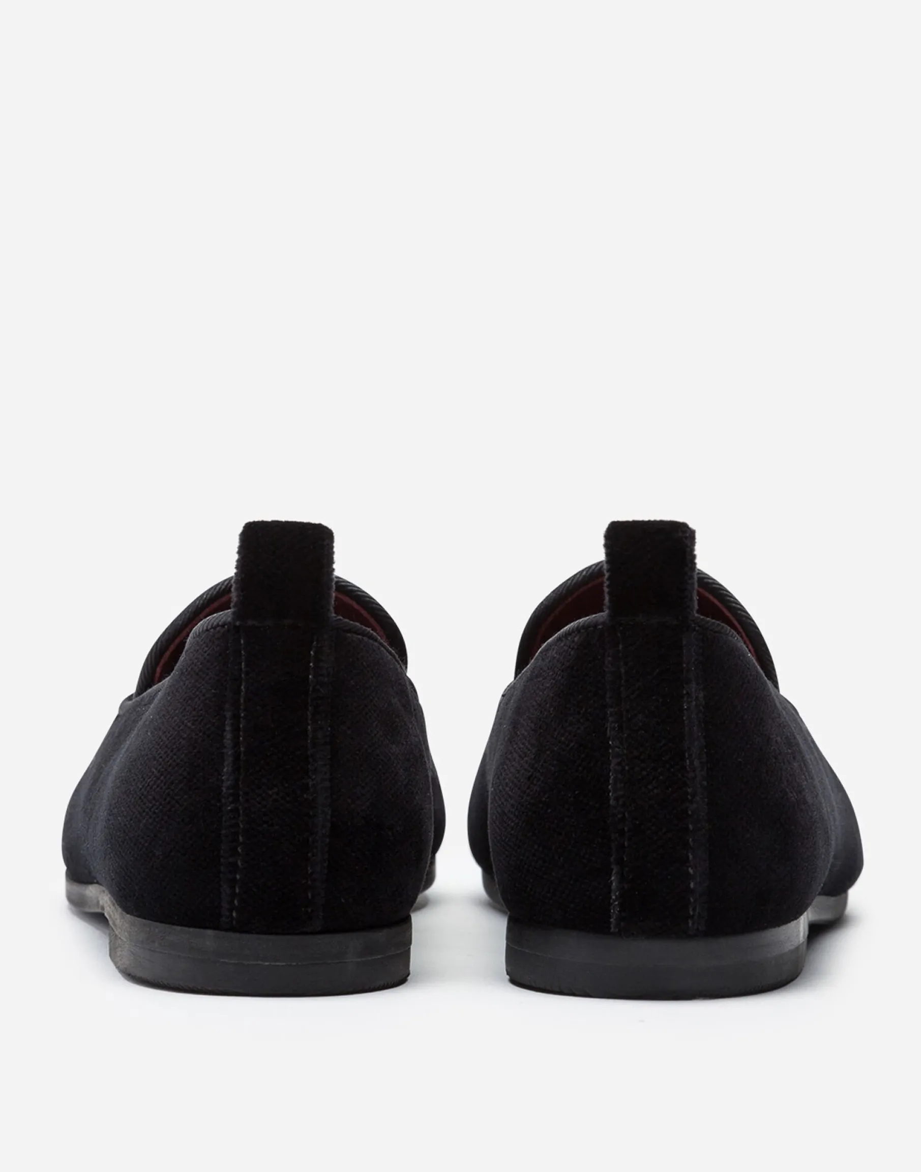 Velvet slippers with crown patch