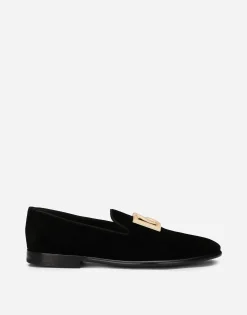 Velvet slippers with DG logo