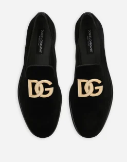 Velvet slippers with DG logo