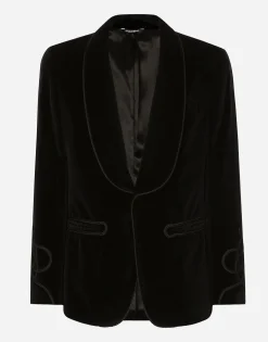 Velvet smoking jacket