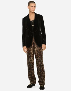 Velvet smoking jacket