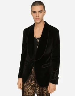 Velvet smoking jacket