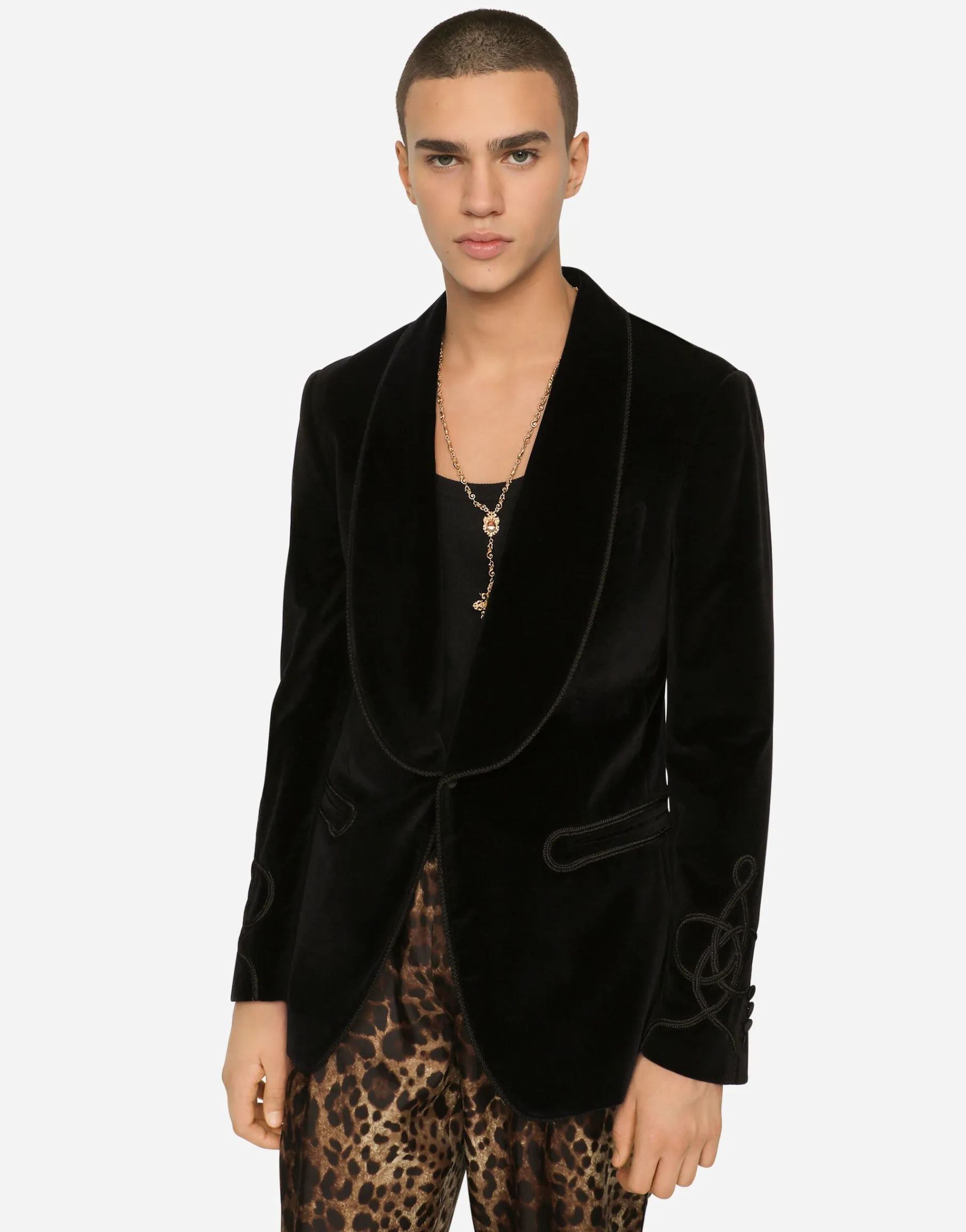 Velvet smoking jacket