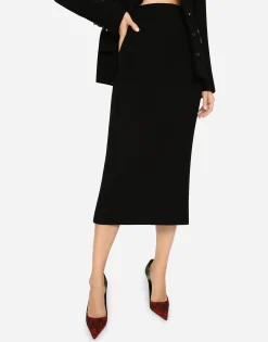Virgin wool pencil skirt