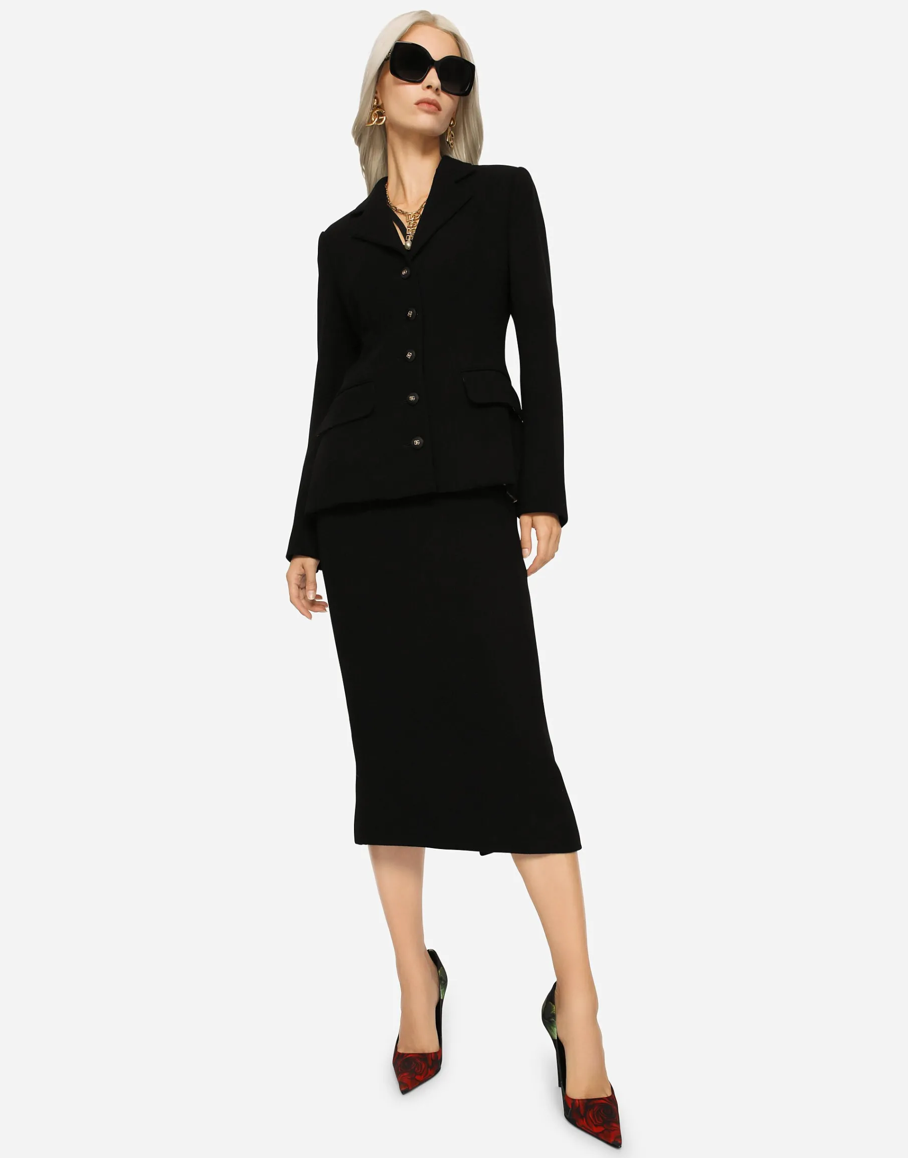 Virgin wool pencil skirt