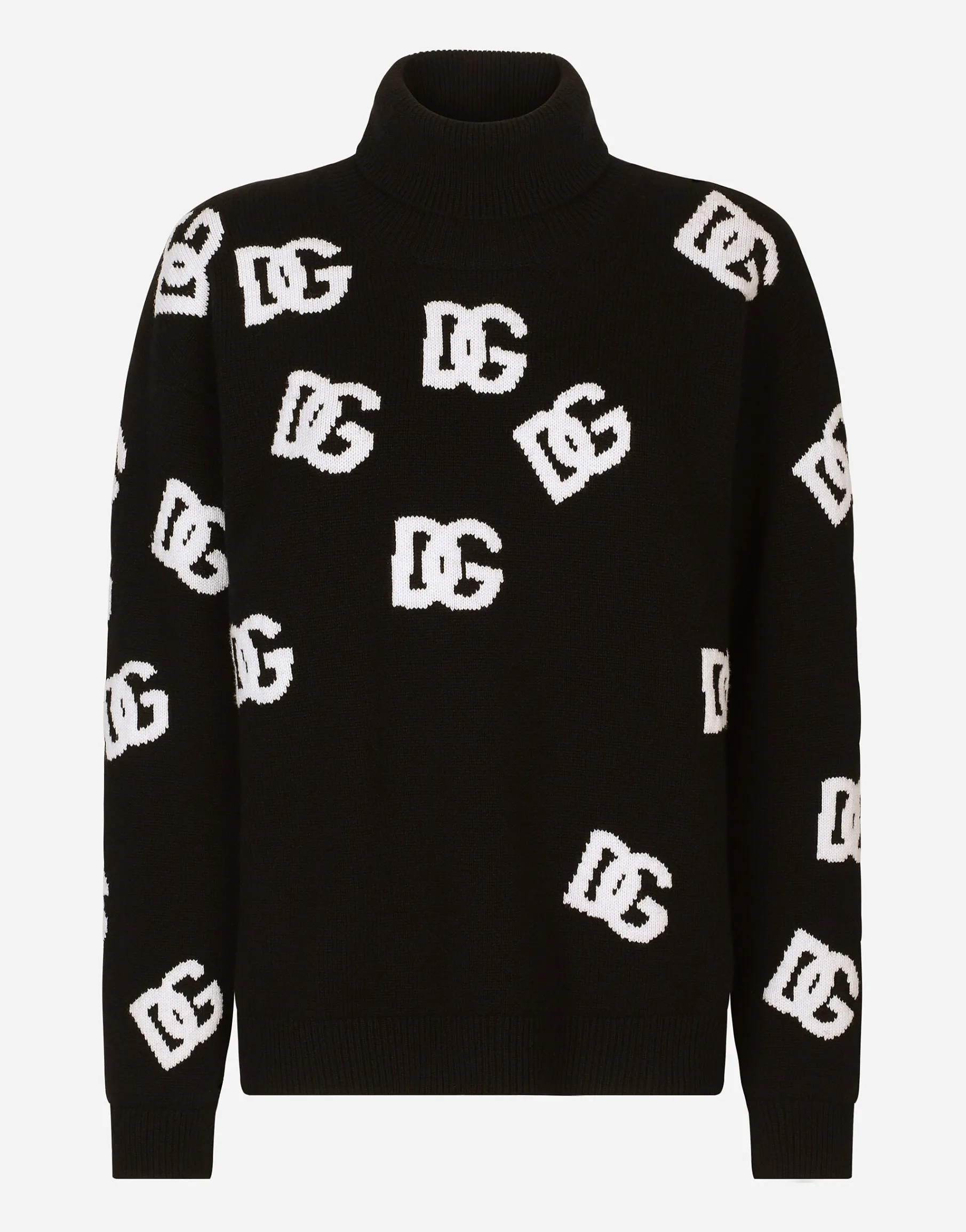 Virgin wool turtleneck with inlaid DG logo