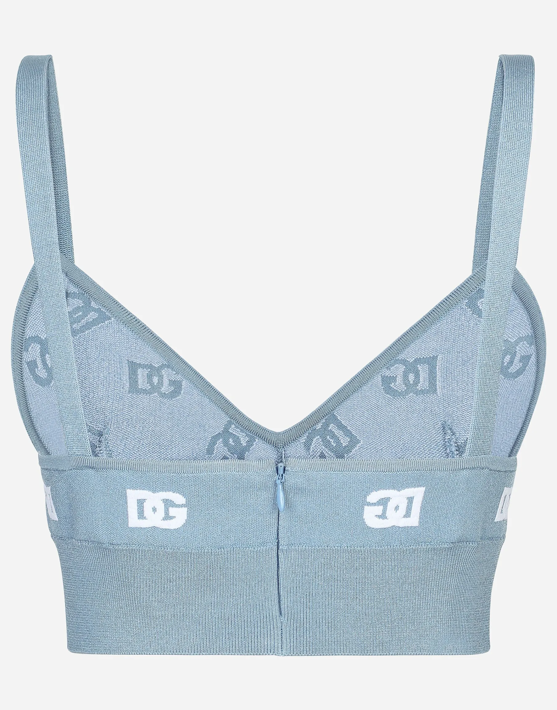 Viscose bralette top with jacquard DG logo