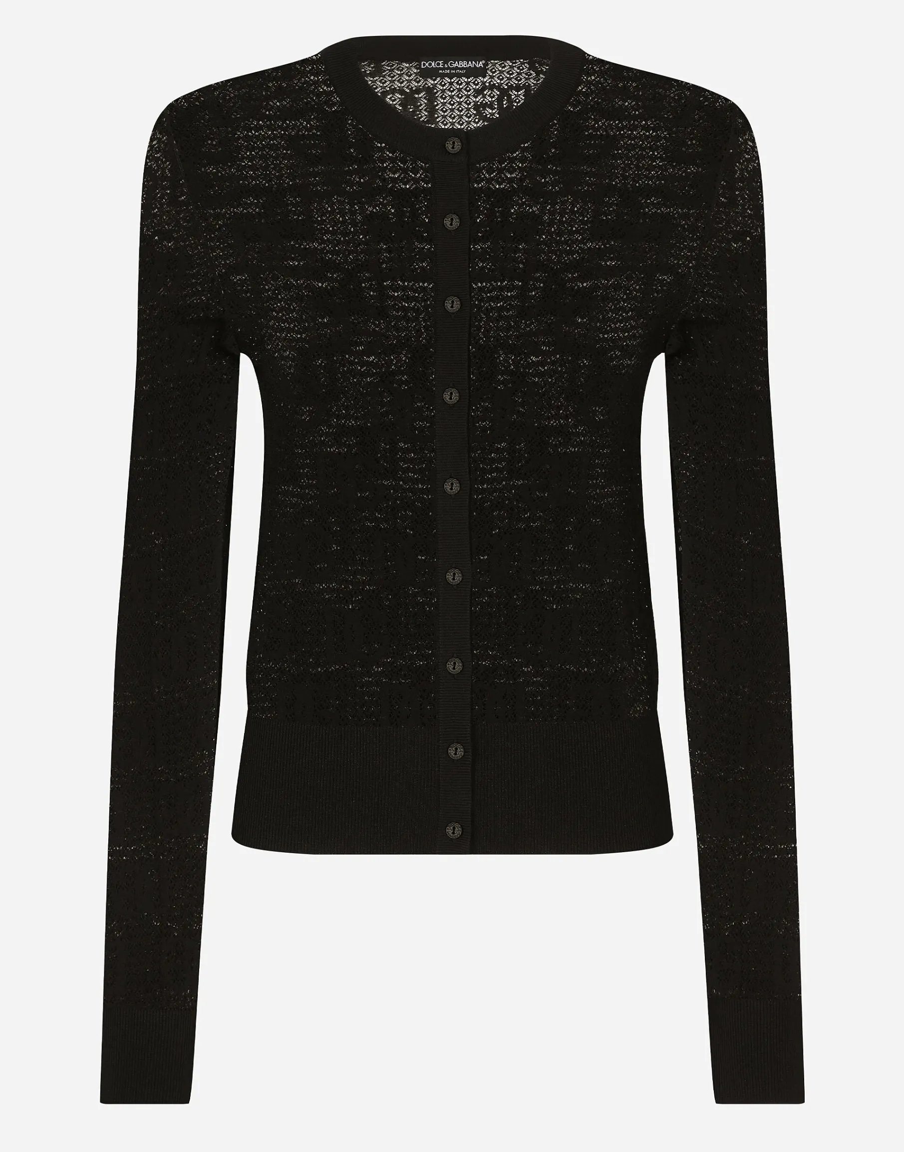 Viscose cardigan with all-over DG logo