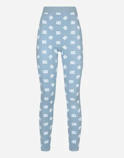 Viscose leggings with jacquard DG logo