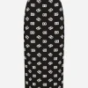 Viscose pencil skirt with jacquard DG logo