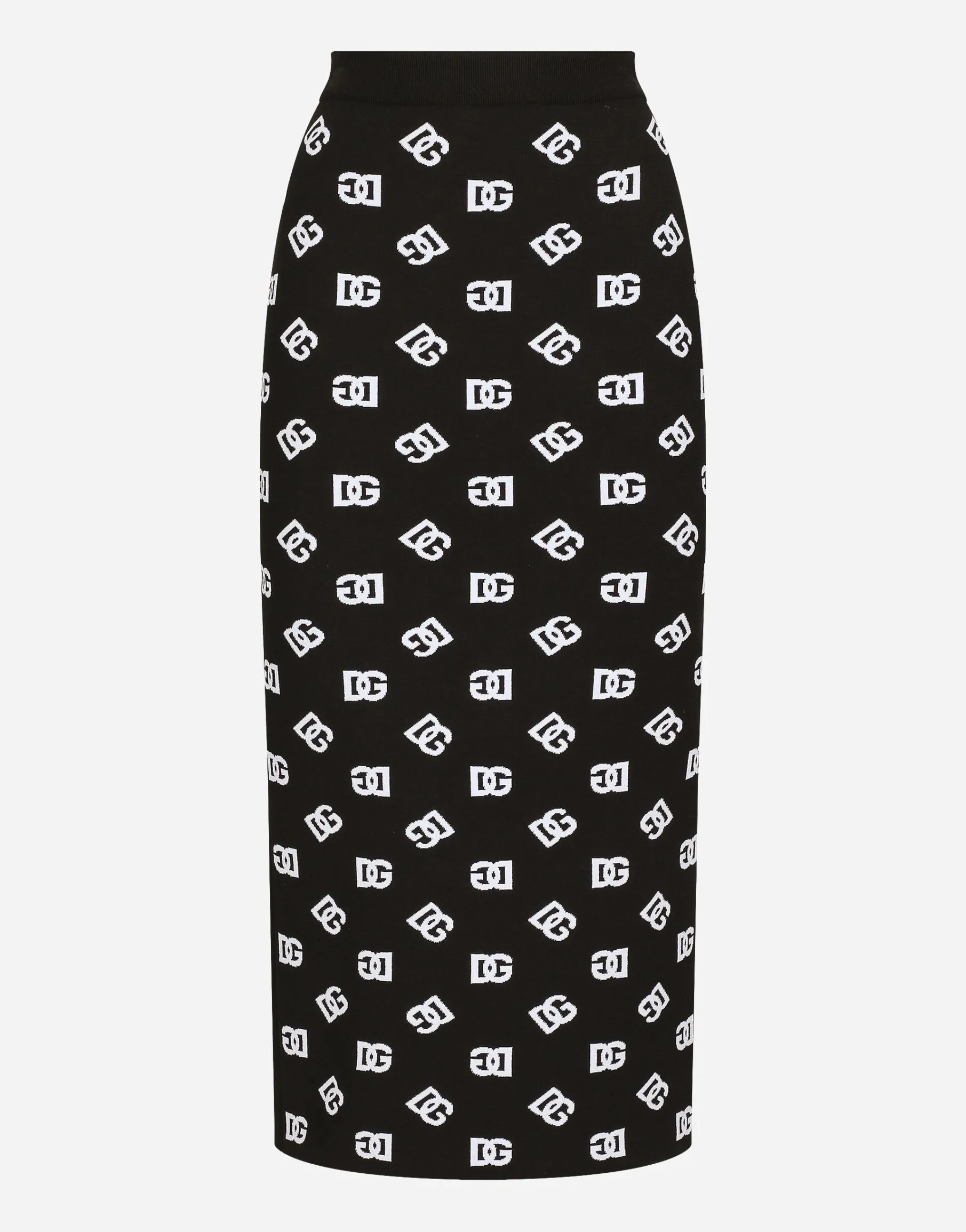Viscose pencil skirt with jacquard DG logo