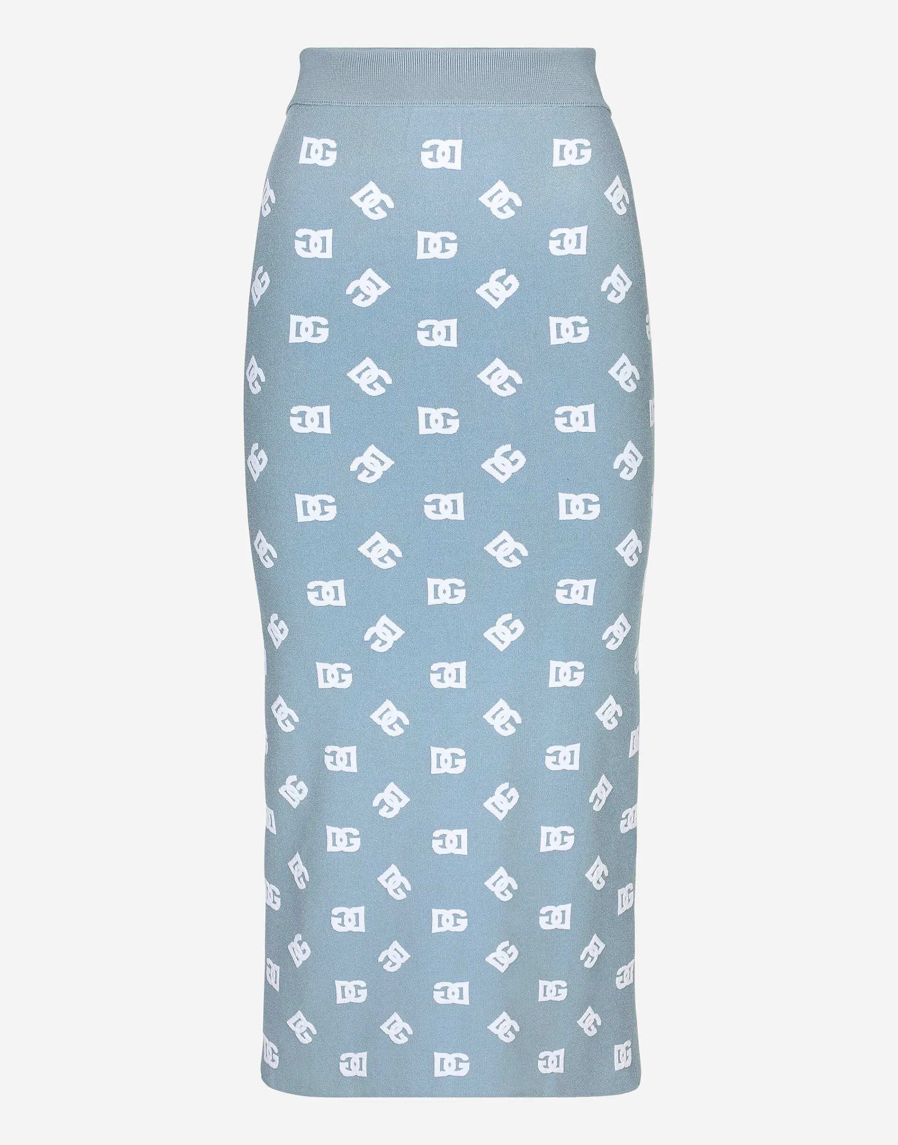 Viscose pencil skirt with jacquard DG logo