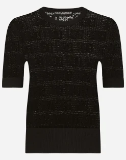 Viscose sweater with all-over DG logo