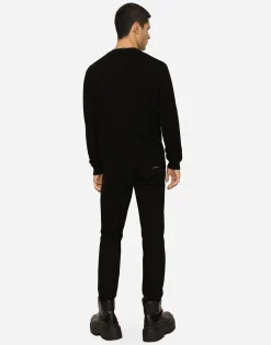 Washed black slim-fit stretch jeans