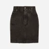 Washed denim miniskirt