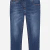 Washed stretch denim skinny jeans