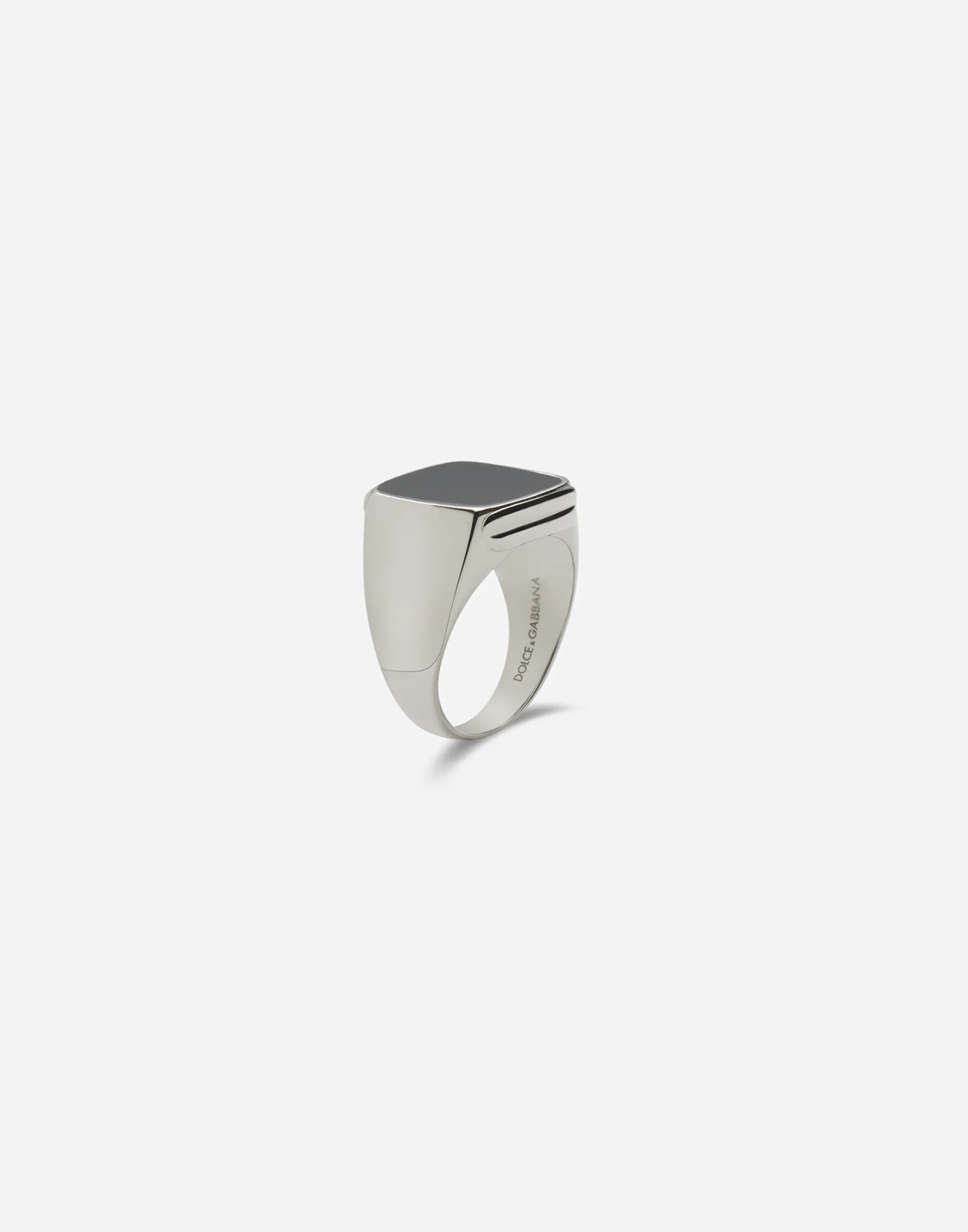 White gold signet ring