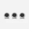 White gold tuxedo buttons with black jades