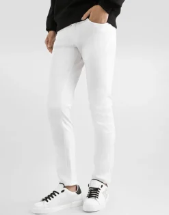 White regular stretch jeans